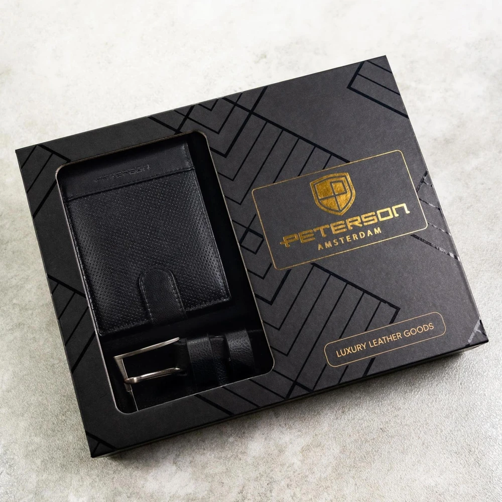 Vyriškas dovanų rinkinys Peterson PTN SET N992L-DOT juodas