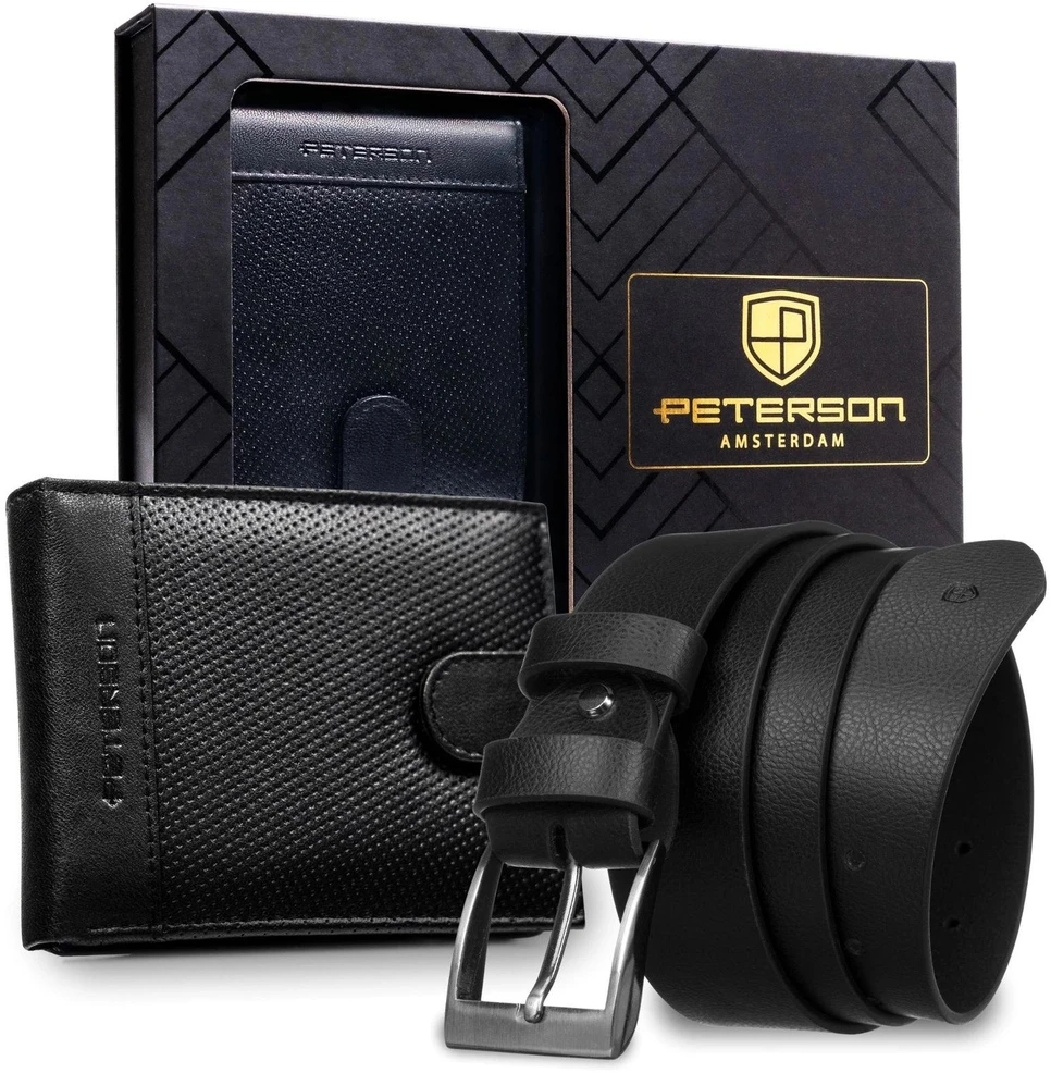 Vyriškas dovanų rinkinys Peterson PTN SET N992L-DOT juodas
