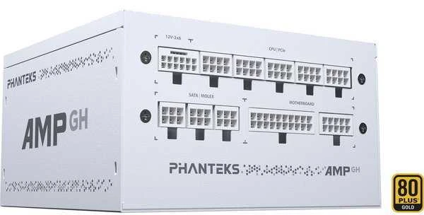 „Phanteks AMP GH 850W 80 PLUS Gold“ maitinimo šaltinis, PCIe 5.1, ATX 3.1 × 850 vatų, baltas