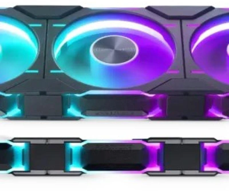 PHANTEKS D30 PWM Reverse Airflow D-RGB, 3-pack - 120mm, juoda