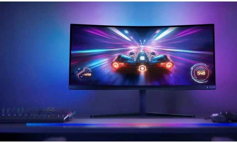 Monitorius Philips Evnia Curved Gaming Monitor, OLED 3440x1440, Juodas/Pilkas 34M2C6500/00
