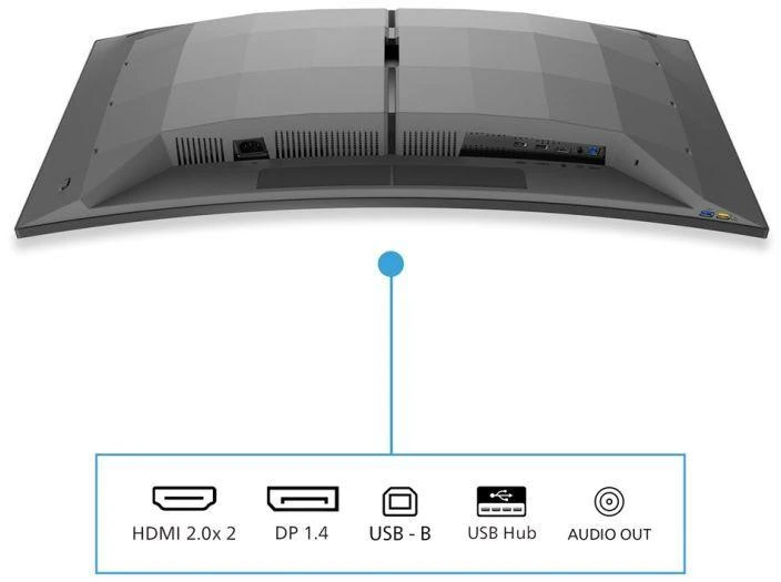 Monitorius Philips Evnia Curved Gaming Monitor, OLED 3440x1440, Juodas/Pilkas 34M2C6500/00