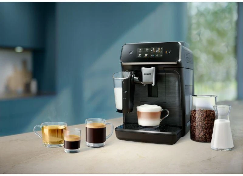 Philips | Espresso | EP2334/10 | Slėgis 15 bar | Su pieno plakikliu | Pilnai Automatinis | 1500 W | Juodas