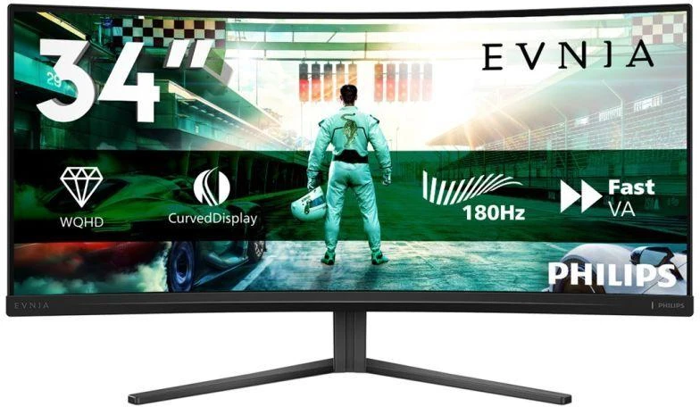 Žaidimų monitorius Philips Evnia 34M2C3500L | 34" / Fast VA / WQHD 3440 x 1440/ DisplayPort: 180 Hz, HDMI: 100 Hz /300 cd/m²