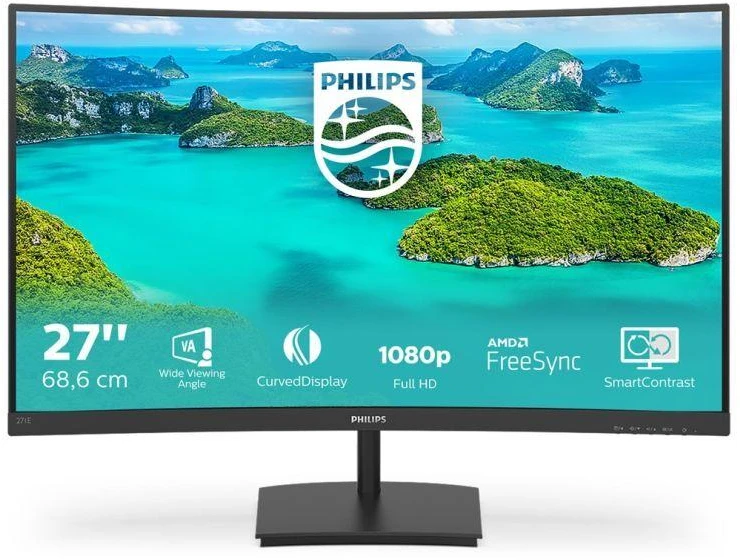 Monitorius Philips E Line 271E1SCA/00 68,6 cm (27"), Juodos spalvos