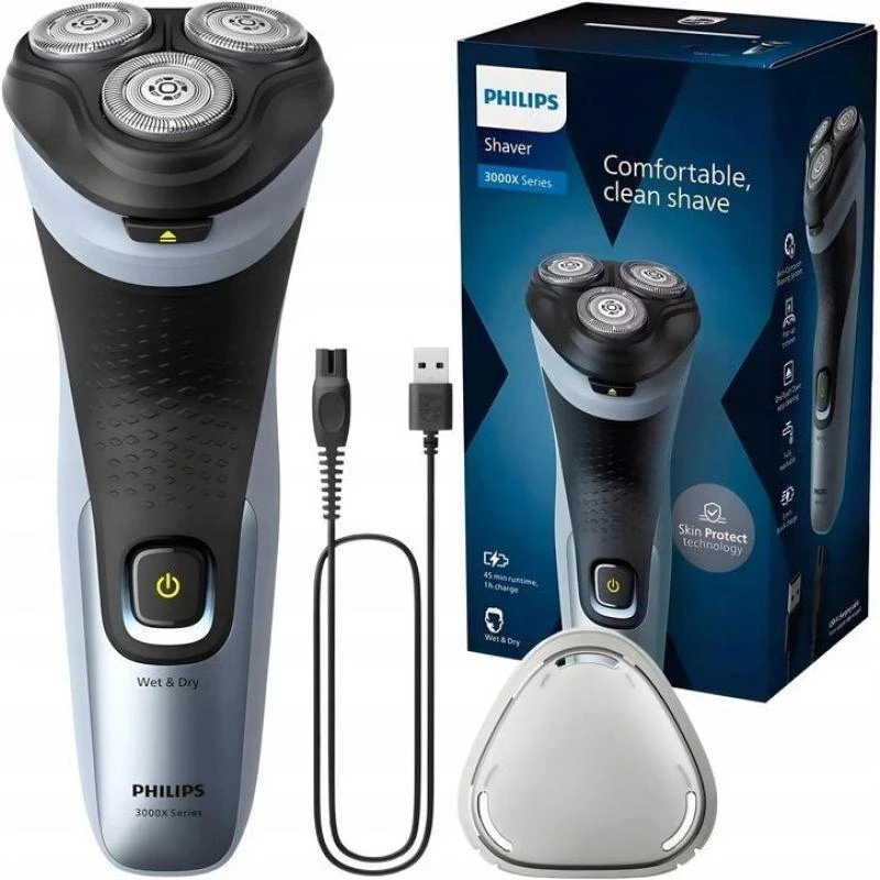 Barzdaskutė Philips X3063/00 men's shaver Rotation shaver Trimmer Juodas, Mėlyna