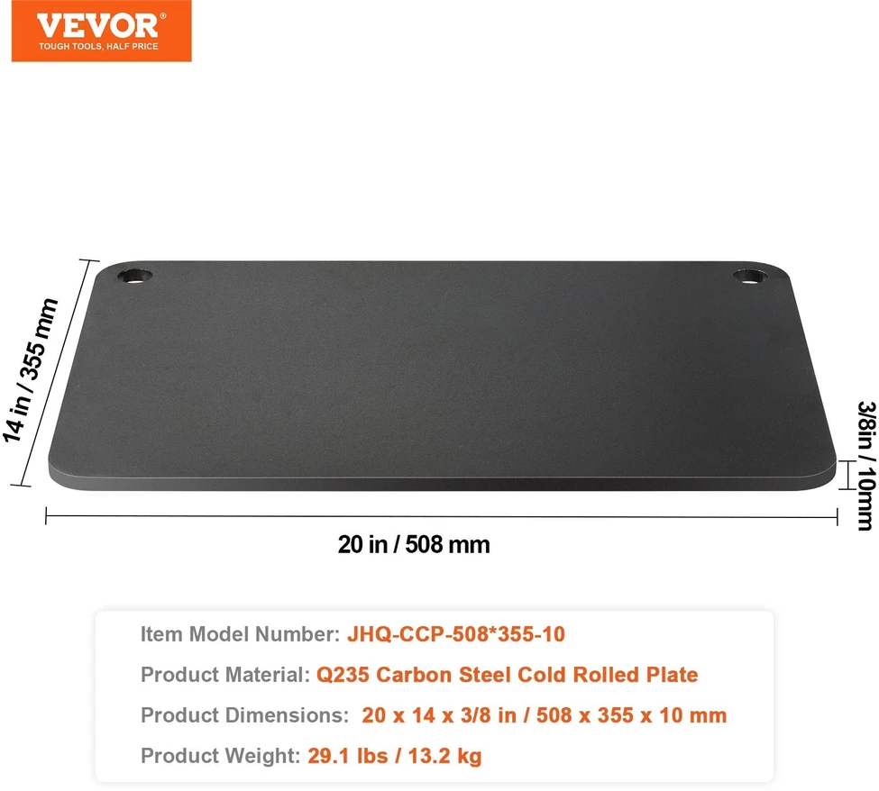 VEVOR Anglies plieno picos plokštė orkaitėms