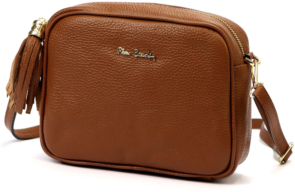 Moteriška odinė rankinė Pierre Cardin FRZ 1501, smėlio spalvos, su auksinės spalvos detalėmis