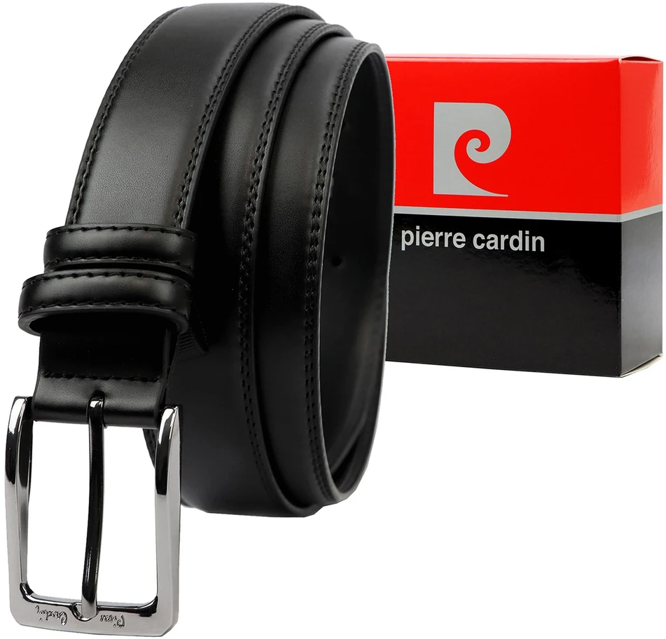 Diržas vyrams Pierre Cardin PARURE05 Juodas Sidabrinis