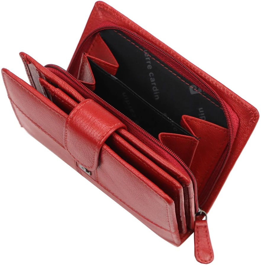 Moteriška natūralios odos piniginė Pierre Cardin TILAK167 2571, raudona