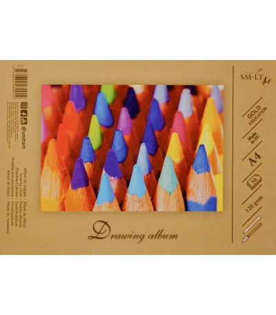 Smlt Art Smiltainis Piešimo albumas Gold A4 30 lapų 120gsm