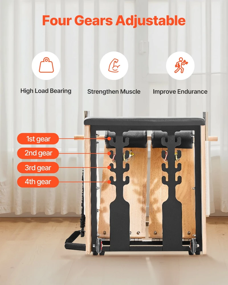 Vevor Pilates kėdė su padalytu pedalu viso kūno treniruotėms