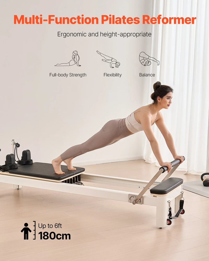 Vevor Pilates reformer treniruoklis namams su pasipriešinimu