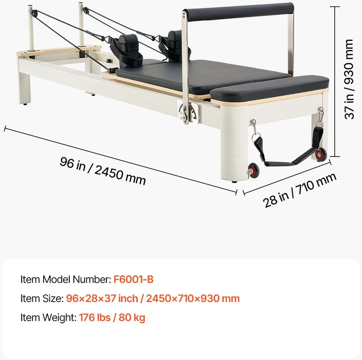 Vevor Pilates reformer treniruoklis namams su pasipriešinimu