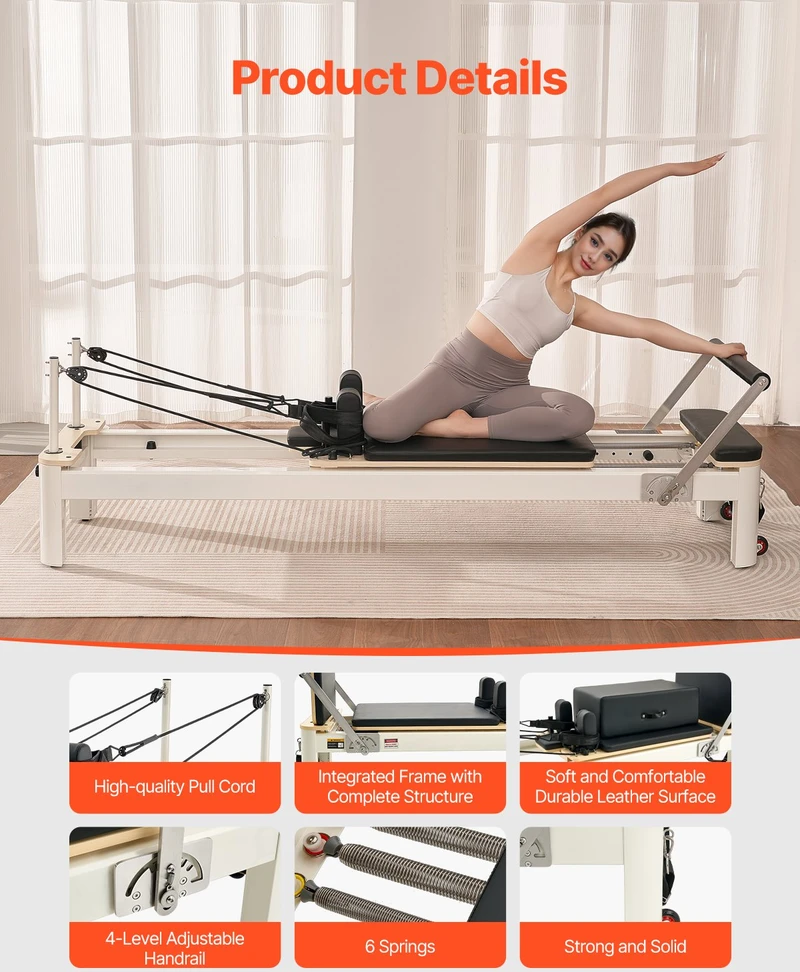 Vevor Pilates reformer treniruoklis namams su pasipriešinimu