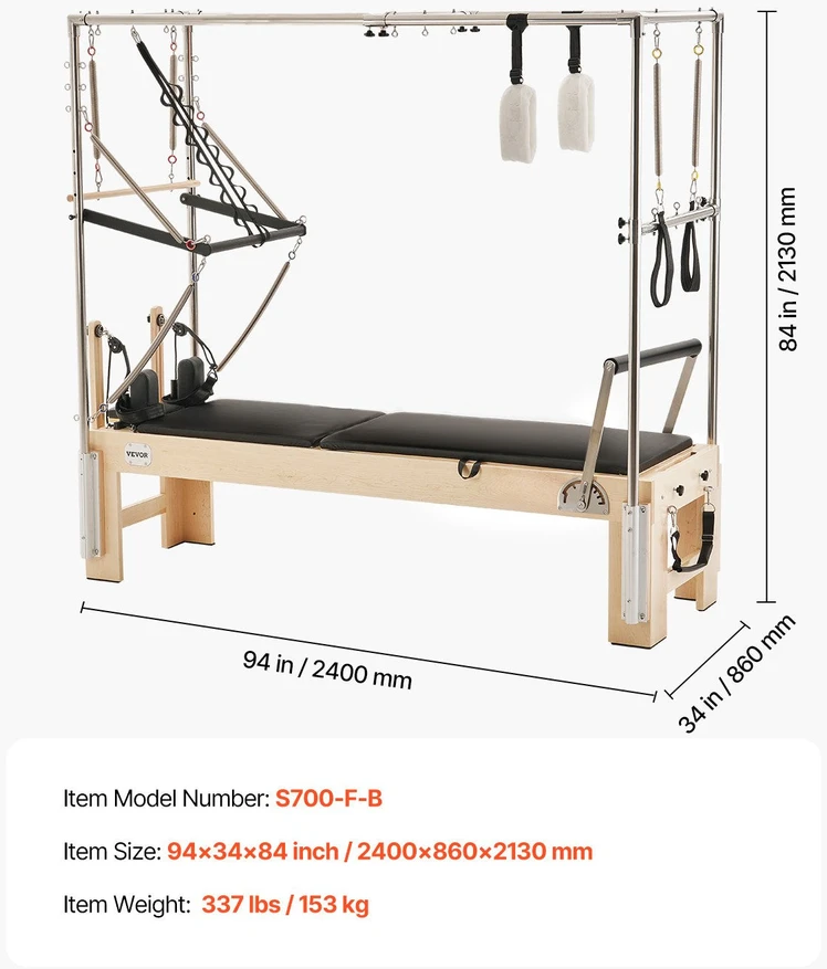 VEVOR Medinis pilates reformeris namų treniruotėms