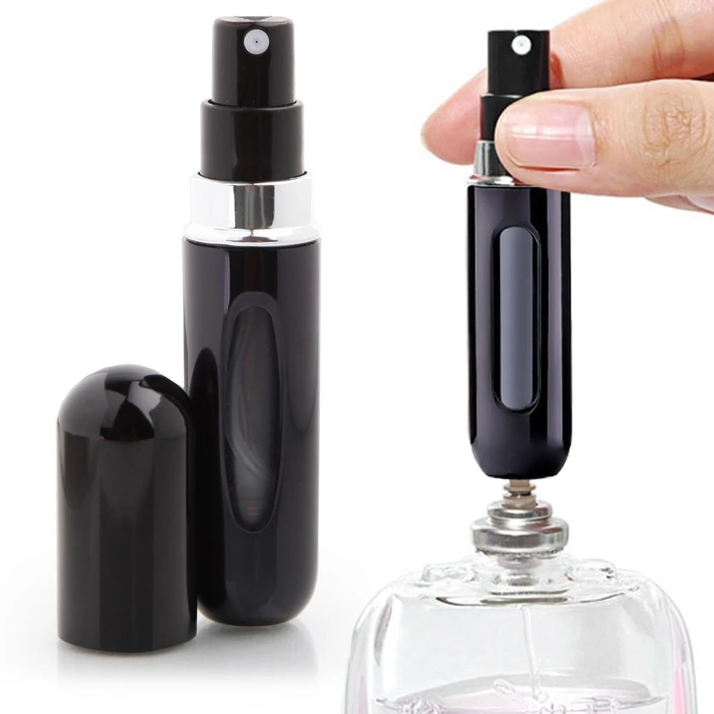 Ag352A Kelioninis kvepalų purkštuvas 5 ml, juodas