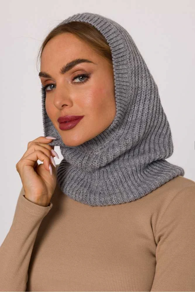 Kepurė Pilka megzta balaklava Moe