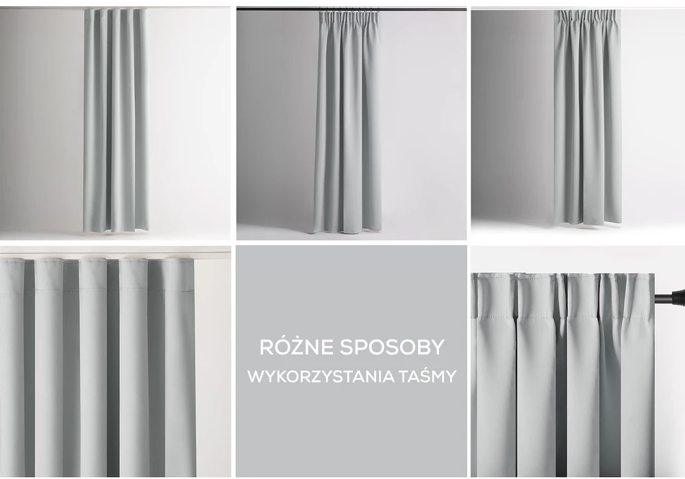 Pilka užuolaida su kilpomis Blackout AmeliaHome 140 × 175 cm