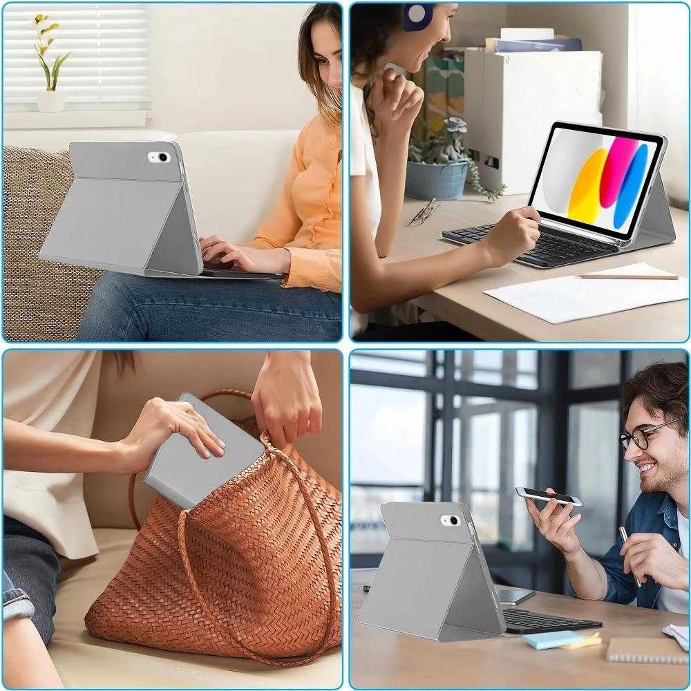 „Tech-Protect SC Pen + Keyboard“ dėklas, skirtas „iPad 10.9" 2022“ (10-osios kartos) / „11" 2025“ (11-osios kartos) – pilkas