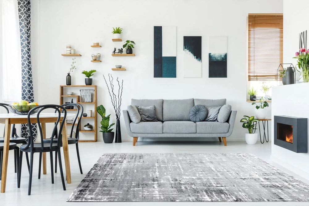 Pilkas kilimas Trex Lines AmeliaHome 160 × 220 cm