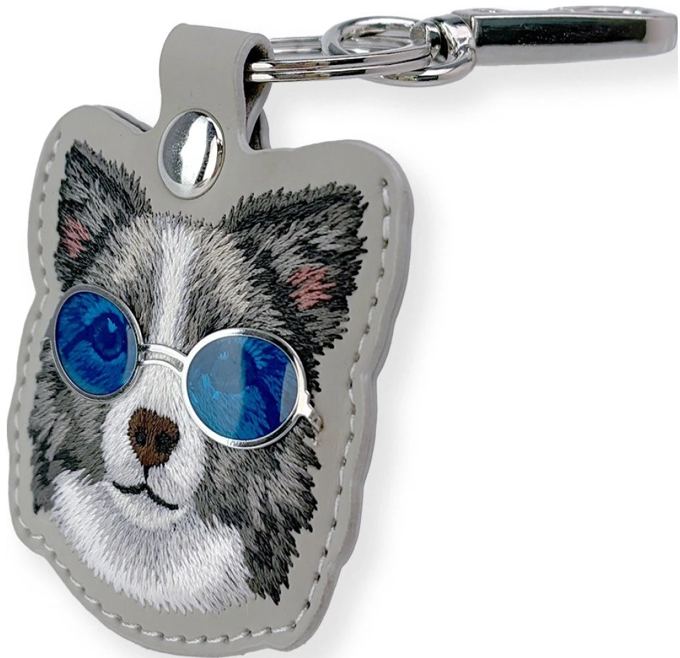 Dėklas locatorr Nimmy Glasses Cool and Cute Dog pilkos spalvos