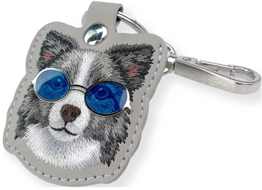 Dėklas locatorr Nimmy Glasses Cool and Cute Dog pilkos spalvos