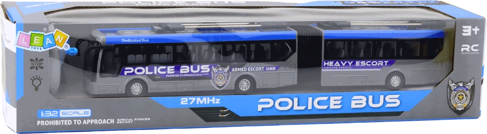 Nuotoliniu būdu valdomas policijos autobusas su LED apšvietimu, 1:32