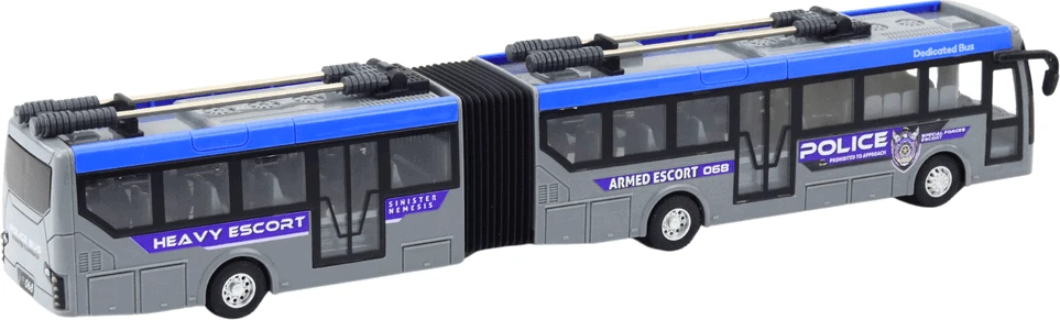 Nuotoliniu būdu valdomas policijos autobusas su LED apšvietimu, 1:32