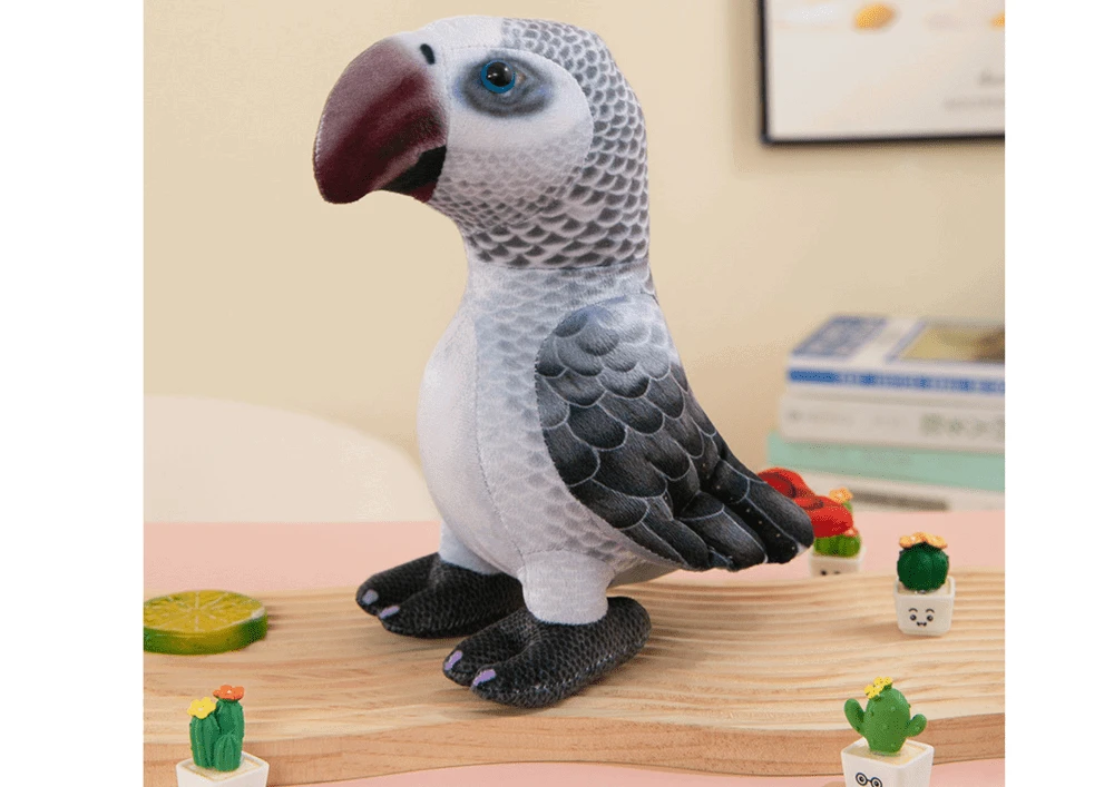 Lean Toys Pliušinis papūgos žaislas, 20 cm