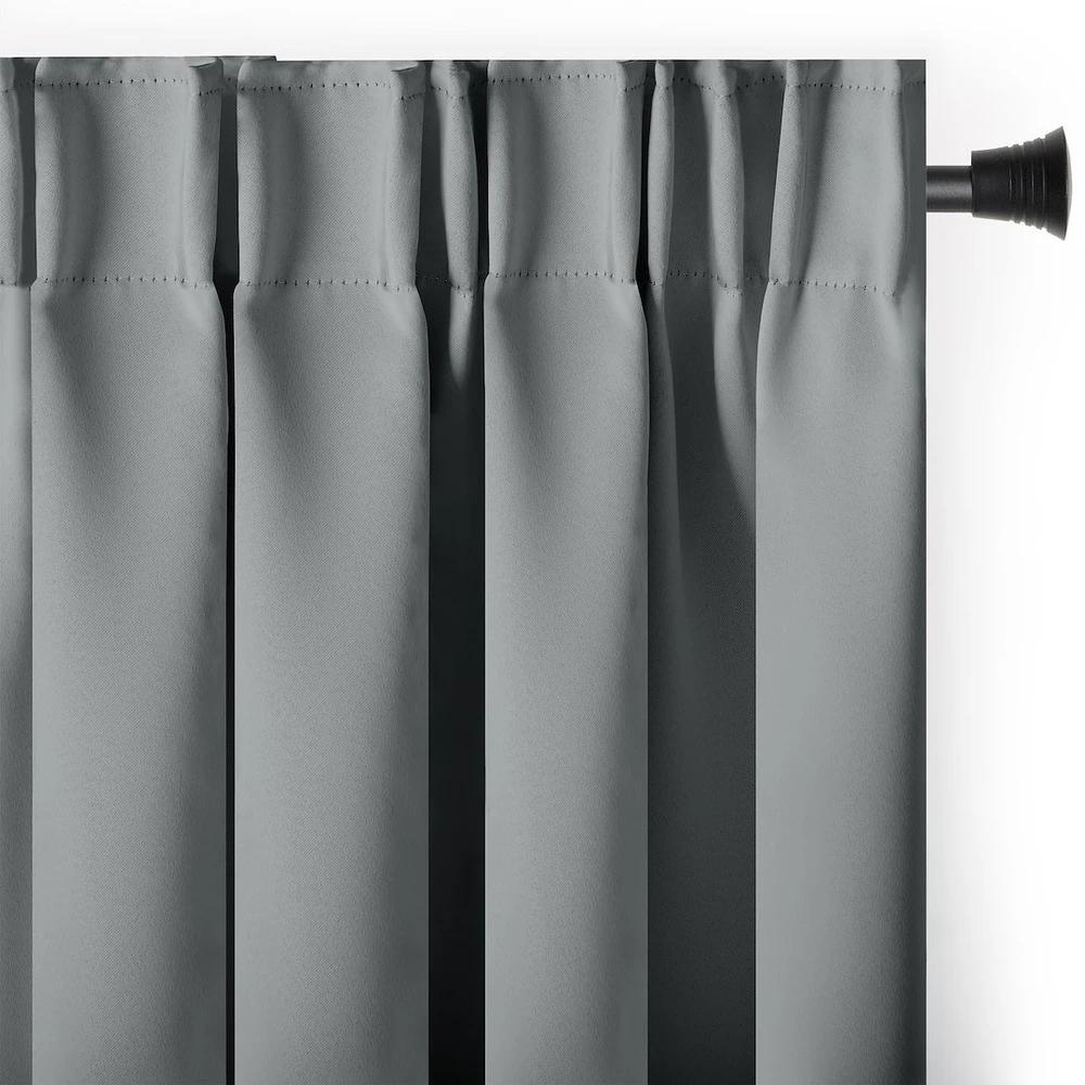 Pilkos užuolaidos su kilpomis Blackout AmeliaHome 200 × 270 cm