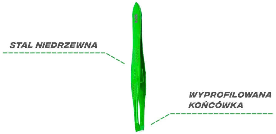 Activeshop Plieninis pincetas Nghia N-425, žalias