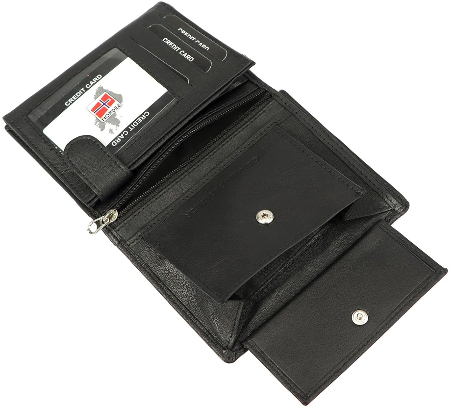 Norwegia, skórzany męski portfel Money Kepper SN5601 RFID