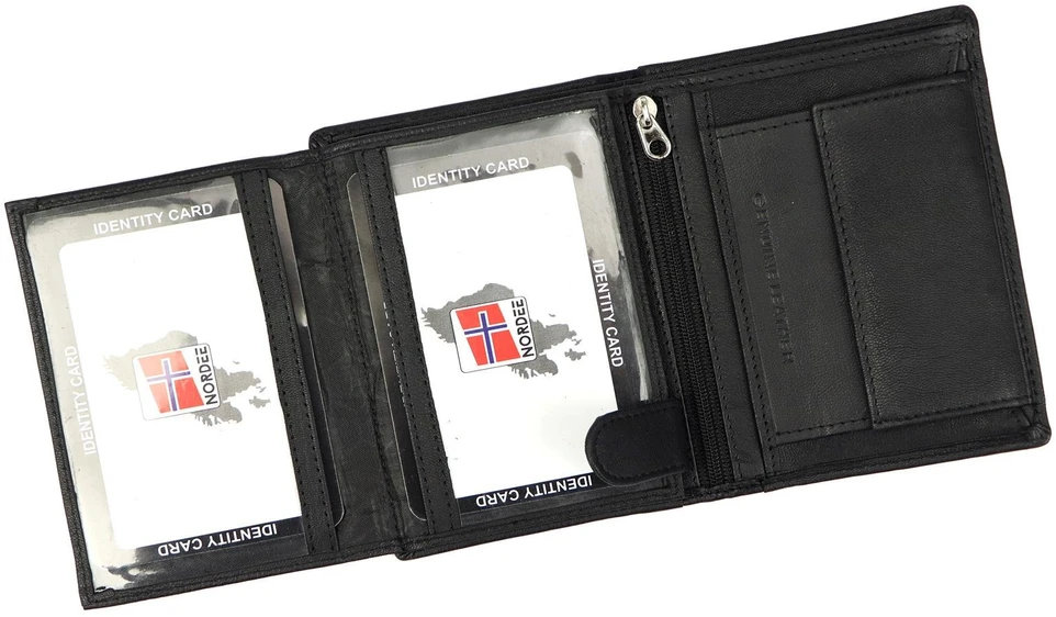 Norwegia, skórzany męski portfel Money Kepper SN5601 RFID