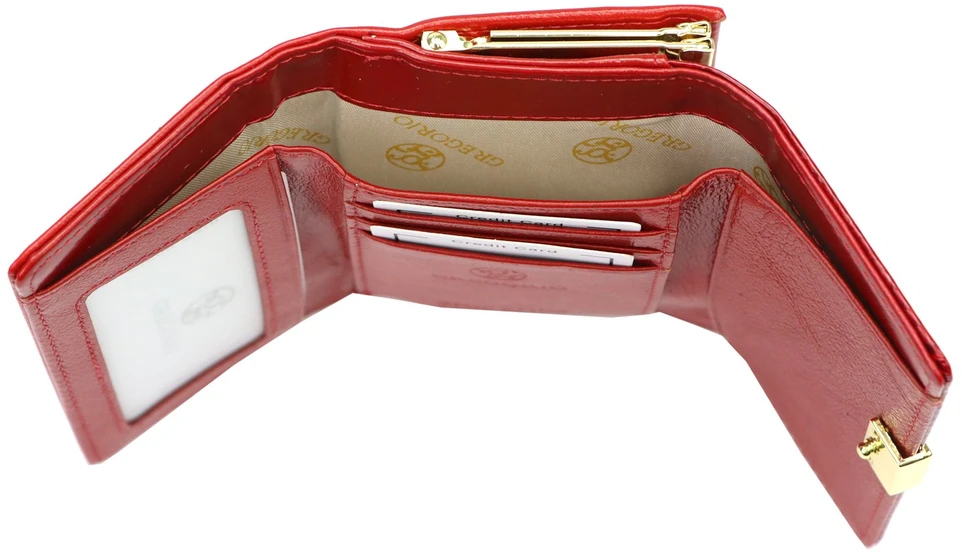 Natūralios odos moteriška piniginė Gregorio NL-117, raudona