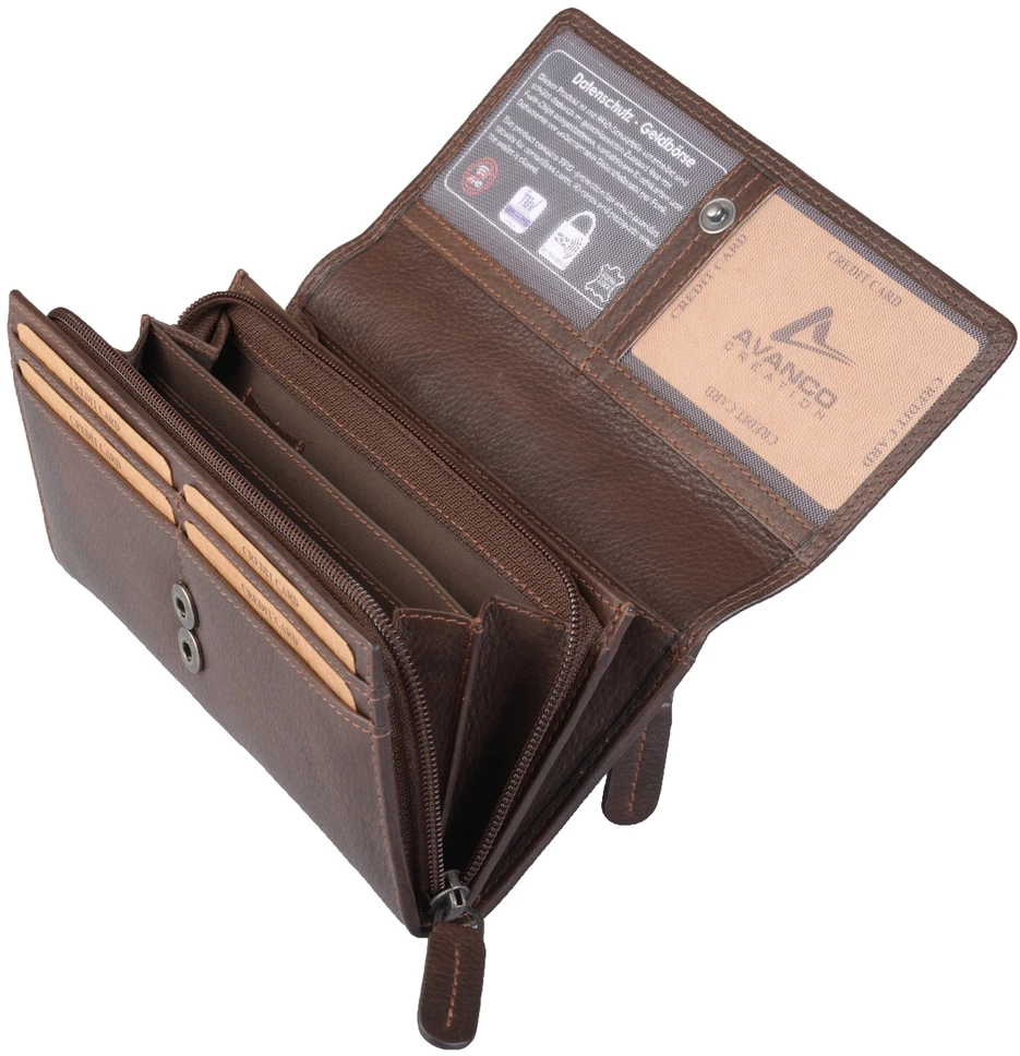 Piniginė moterims AVANCO 317-48-09 RFID - Tamsiai ruda