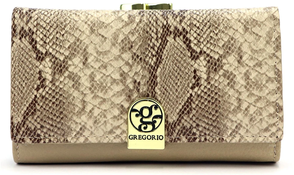 Moteriška natūralios odos piniginė, 14,5 × 9 × 3,5 cm, smėlio spalvos