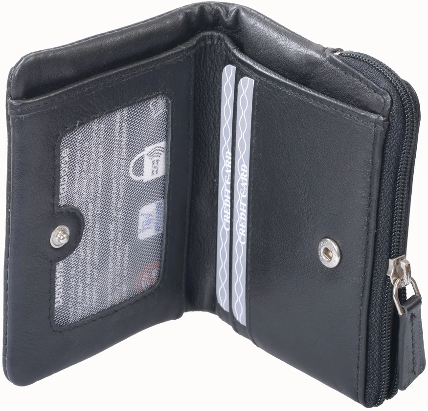 Piniginė moterims su užtrauktuku AVANCO 499-30-01 RFID - Juoda