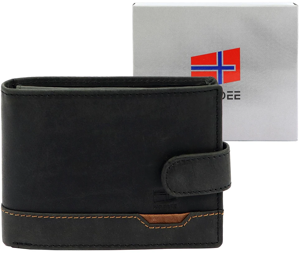 Vyriška odinė piniginė Nordee HJORT 8806A juoda
