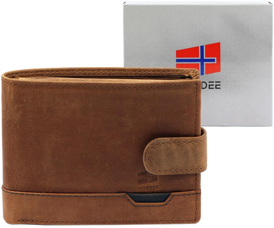 Vyriška odinė piniginė Nordee HJORT 8806A juoda