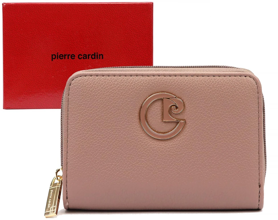 PIERRE CARDIN Portfel Damski Skórzany Średni RFID Kieszeń na Zamek