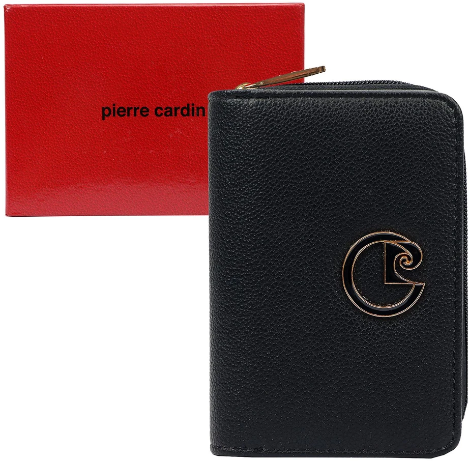 PIERRE CARDIN Portfel Damski Skórzany Średni RFID Kieszeń na Zamek