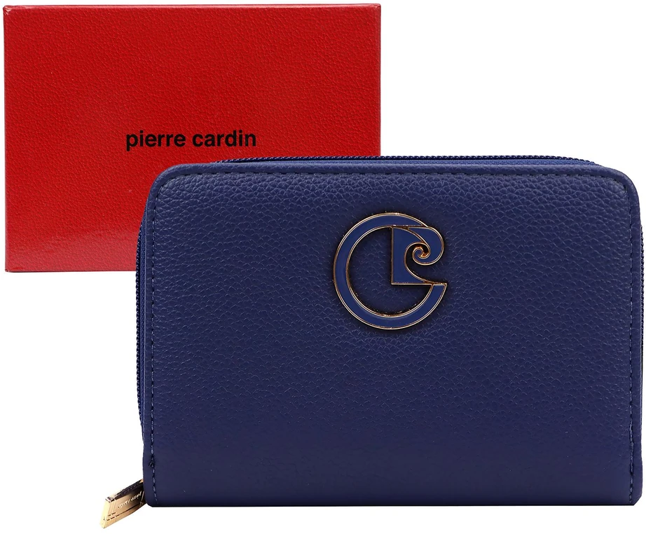 PIERRE CARDIN Portfel Damski Skórzany Średni RFID Kieszeń na Zamek