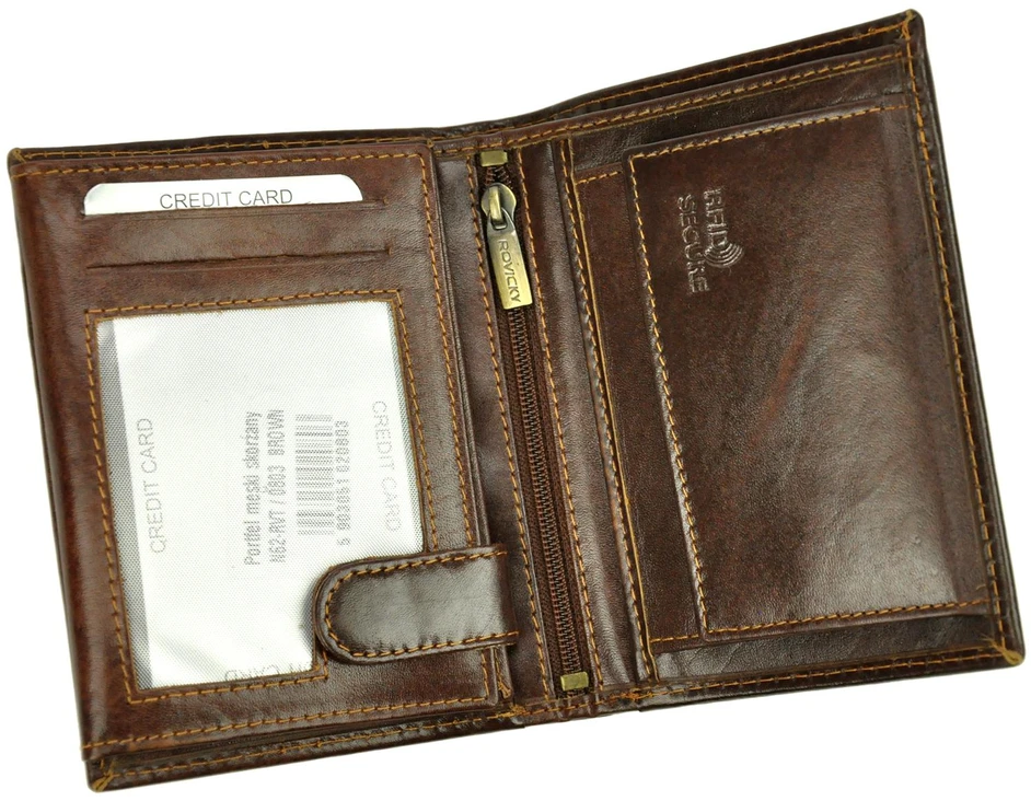 Elegantiška vyriška odinė piniginė Rovicky su RFID