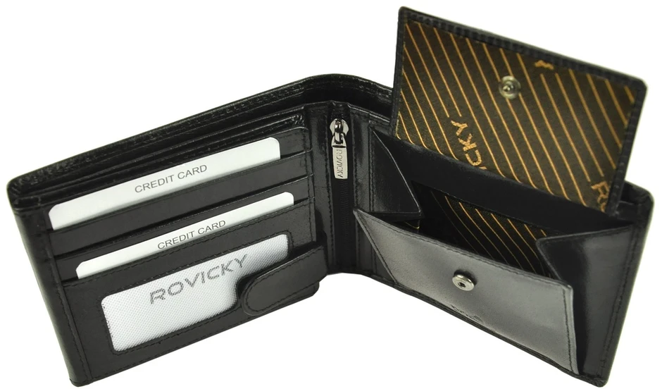 Skórzany męski portfel Rovicky PC-103-BAR RFID