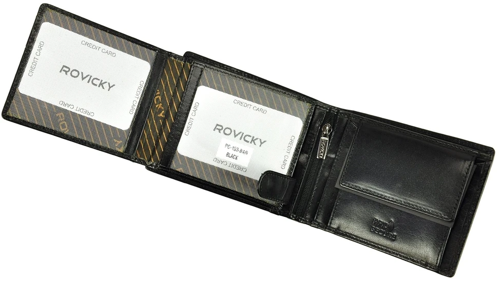Skórzany męski portfel Rovicky PC-103-BAR RFID
