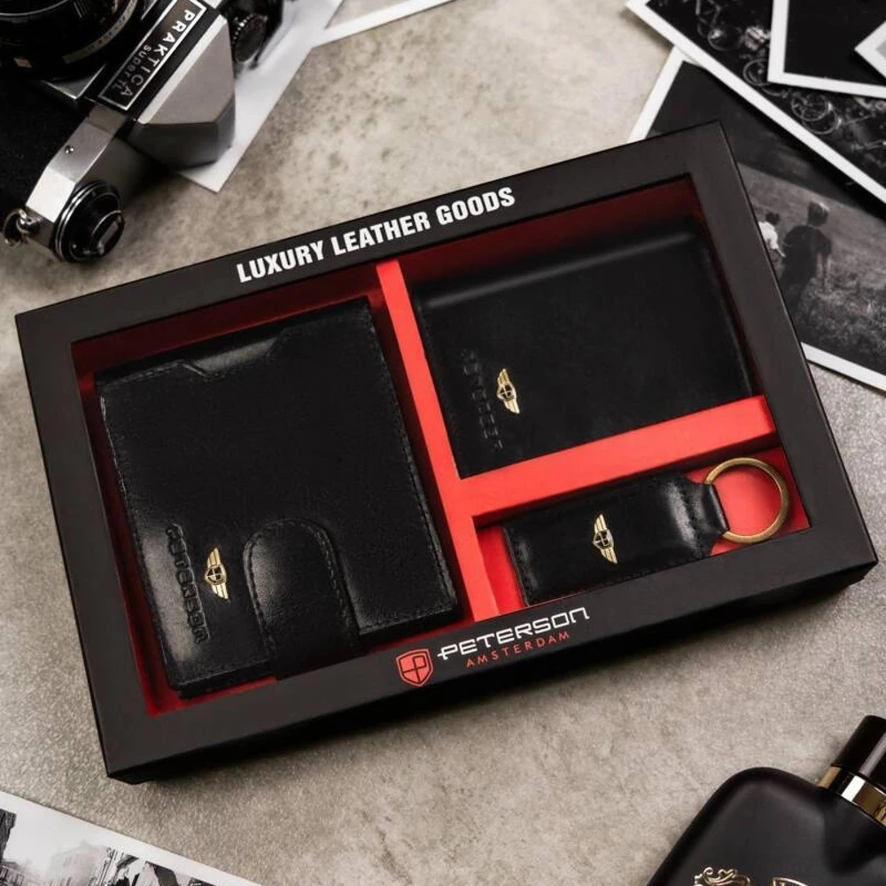 Piniginė vyrams Peterson PTN SET3-N78L-VT Juodas