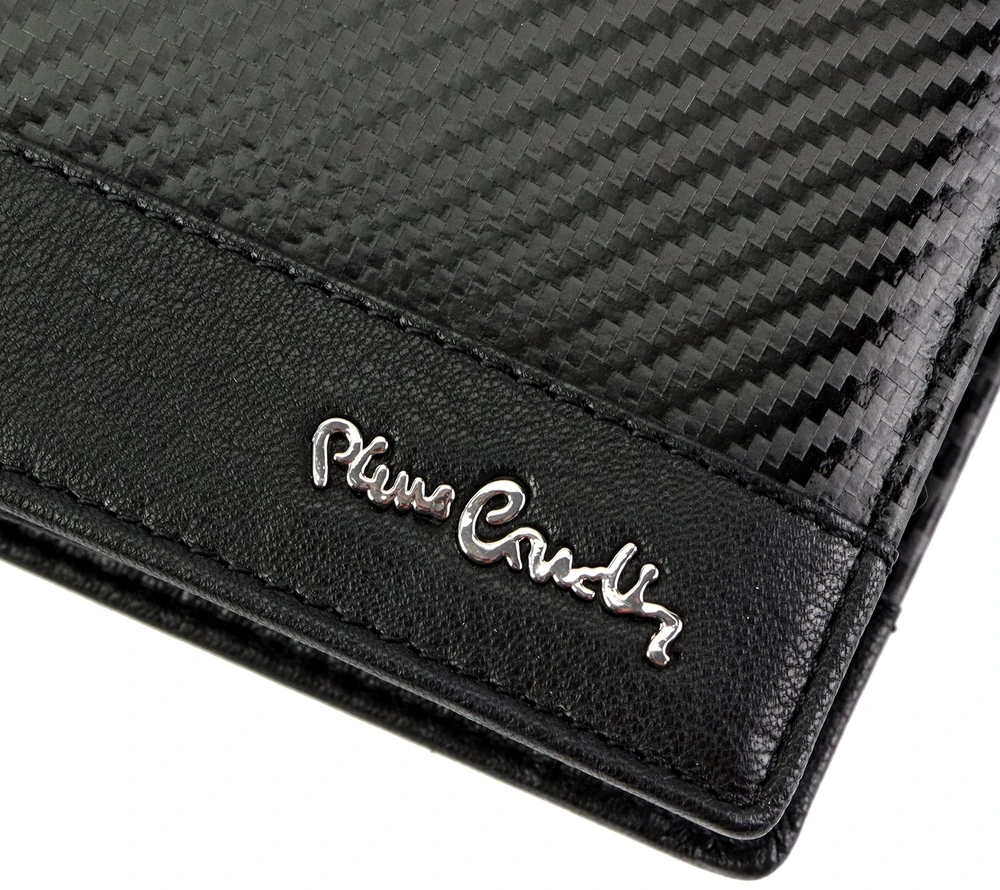 Vyriška odinė piniginė Pierre Cardin YS607, juoda, su RFID apsauga
