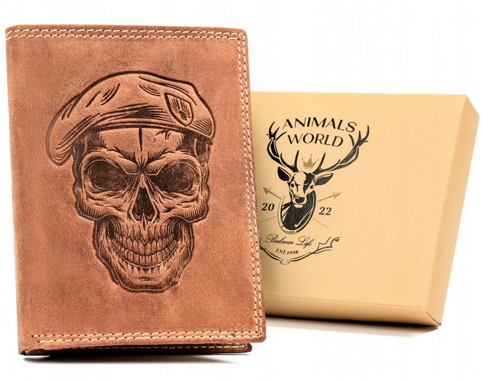 Always Wild Piniginė vyrams Wild ANIMALS N4-CHM SKULL