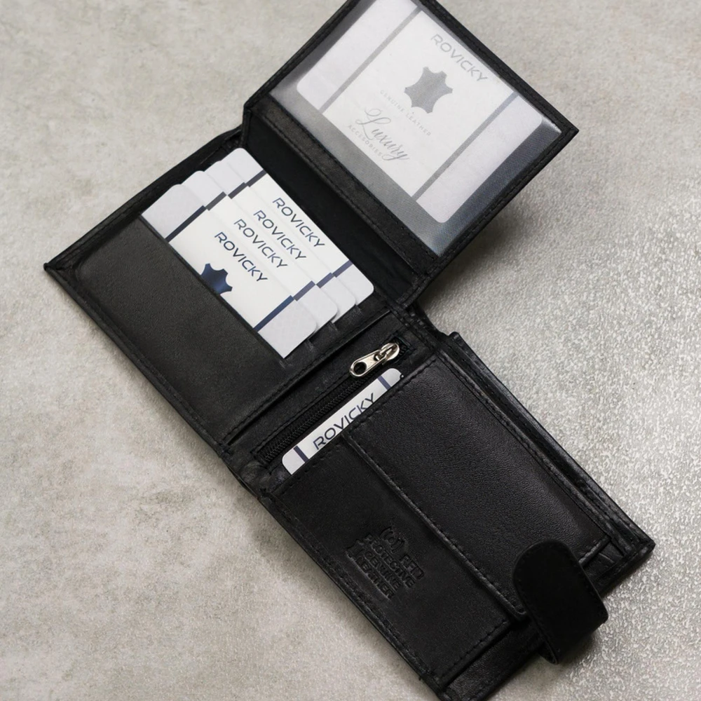 Portfel męski ze skóry bydlęcej su zabezpieczeniem RFID Protect - Always Wild